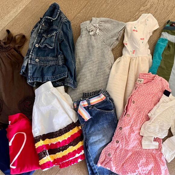 Lot of 11 Baby Toddler Girls Back to School Size 12-18 Months/2T Gap Carters Tea
